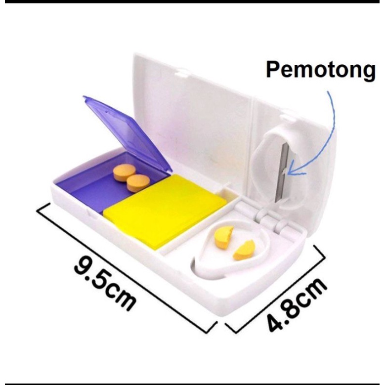 Kotak Penyimpanan Pill obat dan pisau cutter pemotong pill obat