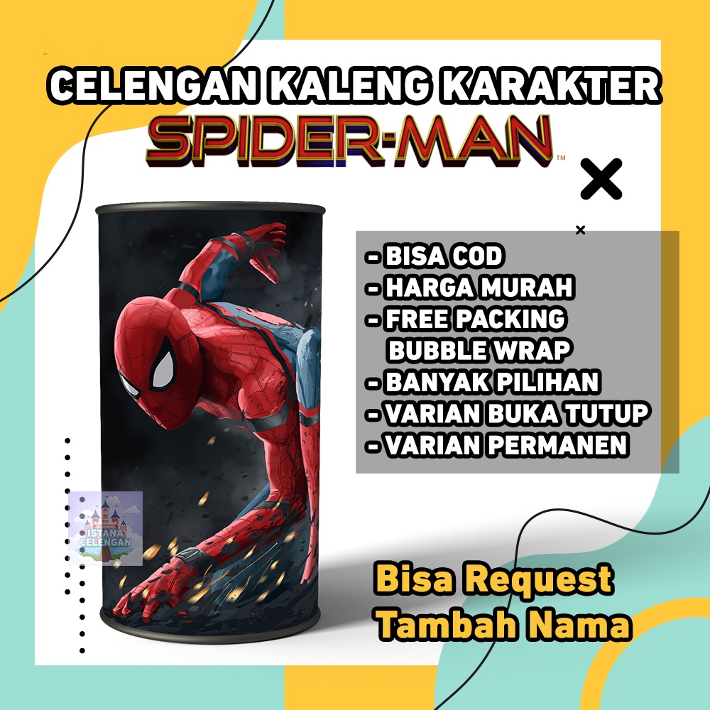 Celengan Kaleng Karakter Spiderman Souvenir Kado Murah