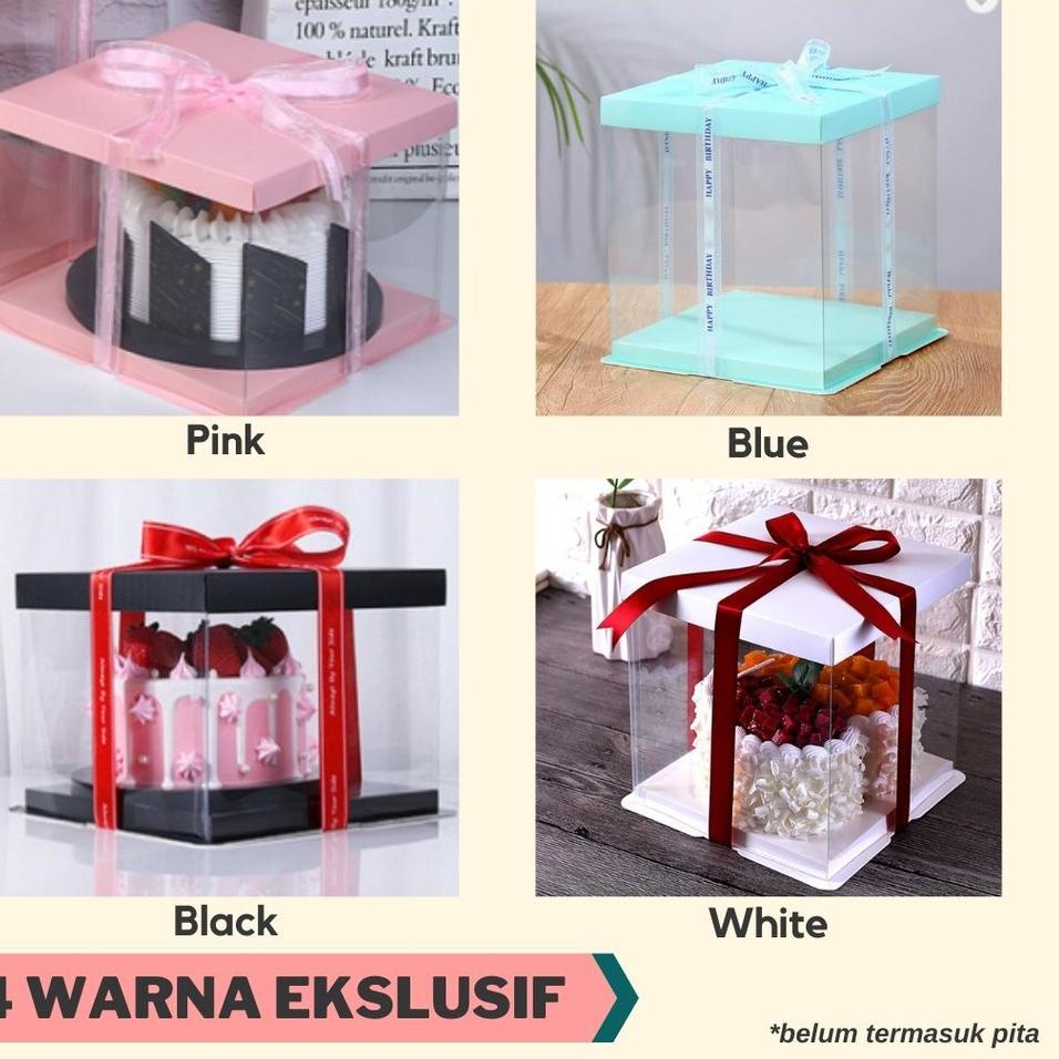 

Promo Terheboh Cake Box Mika Dus Kue Kotak Kue Transparant 30x30cm PET
