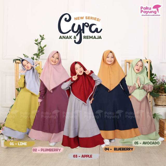 Cyra series/gamis cyra/pakupayung/pakupayung club/gamis paku payung/gamis couple/gamis anak