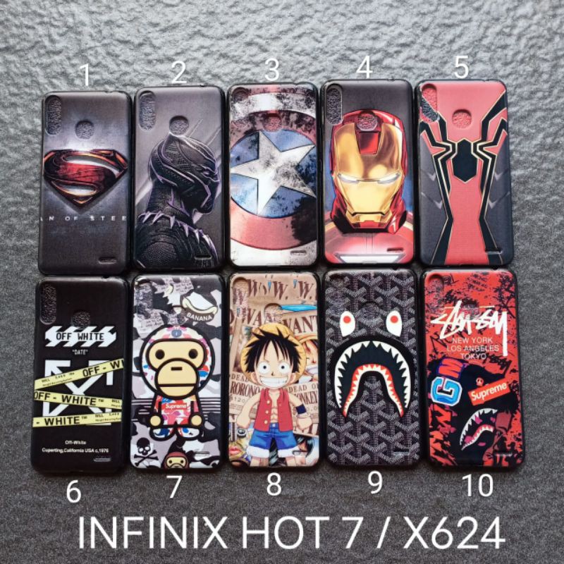 Case gambar infinix Hot 7 . X624 motif cowok soft softcase softshell silikon cover casing kesing housing