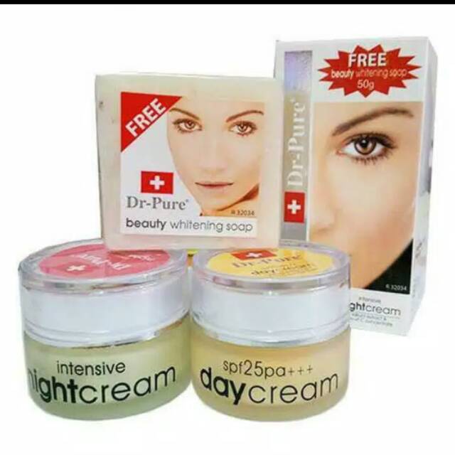 Dr Pure 1paket(Day cream+Night cream+sabun)