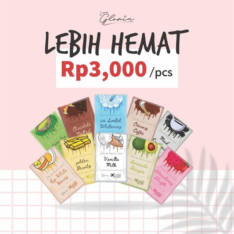 CLEARANCE END SALE !! MASKER LEA GLORIA TRAVEL SIZE 10 gr/FLEO MASKER 10 GR |  TRAVEL SIZE MINI SIZE MASKER BUBUK LEA GLORIA 10 GR BPOM