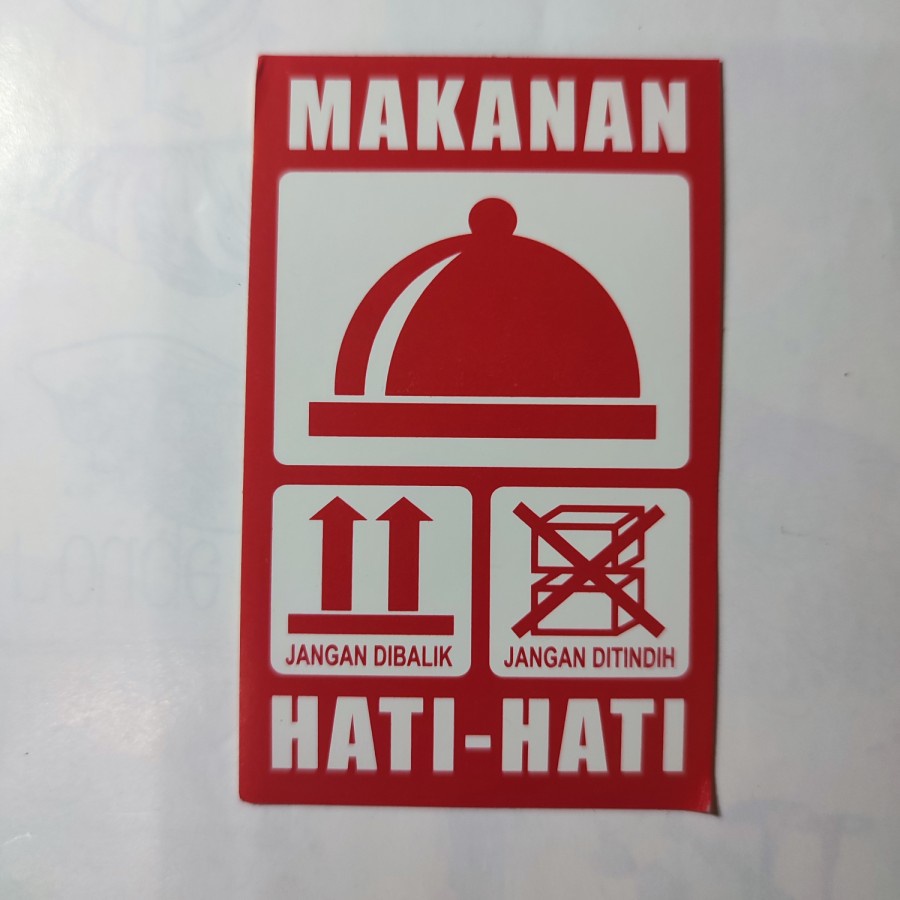

[ 25 pcs ] Stiker Fragile Makanan merah