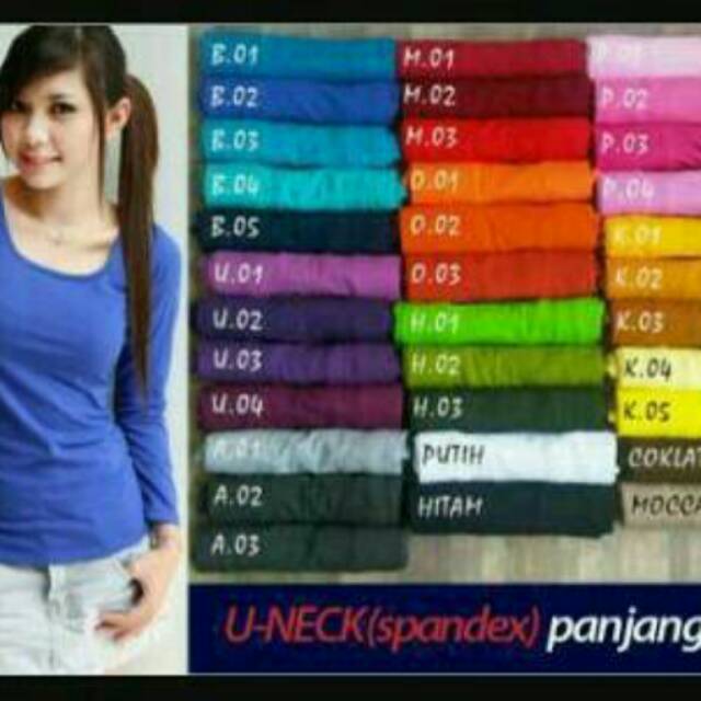 Kaos Polos Zara Elva Idola Lengan Panjang basic tee long sleeve