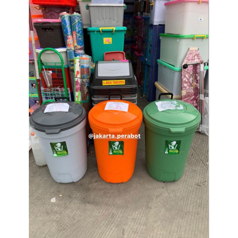 Tempat Sampah Roda 120 Liter BIO GREEN LEAF 2120