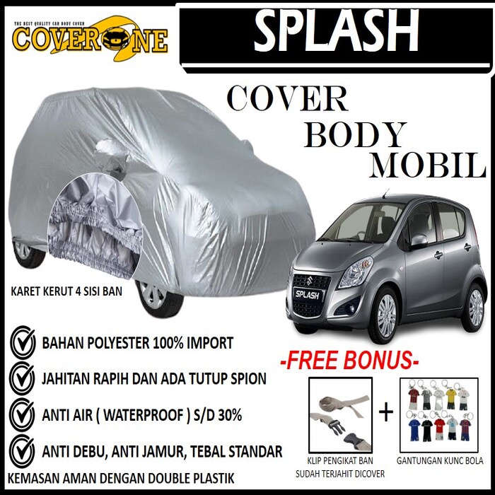 Selimut Sarung Body Cover Splash / Mantel Penutup Mobil Splash / Cover Mobil Outdoor Indoor / Selimut Mobil / Sarung Mobil / Cover Mobil Waterproof Anti Air Free Pengikat Ban