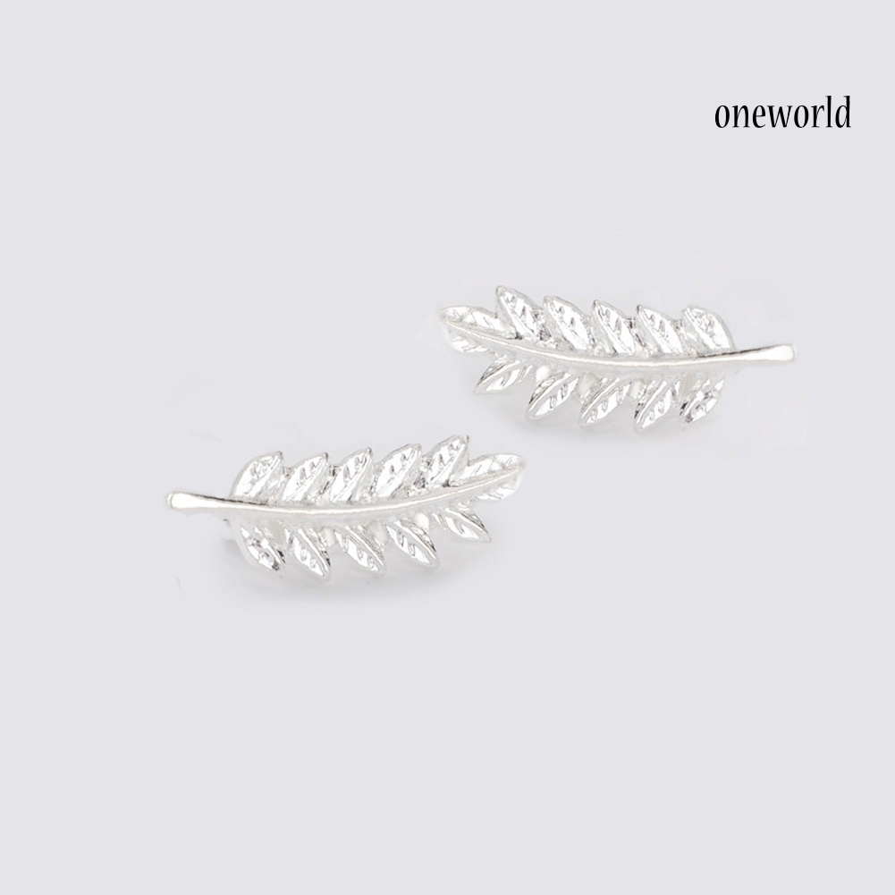 OW@ Fashion Women Party Jewelry Decor Elegant Plant Leaf Pattern Sweep Earrings