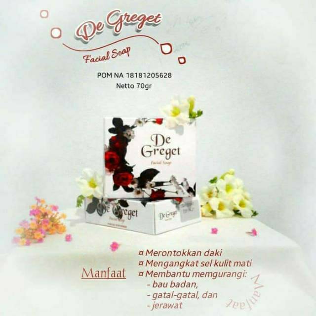 De Greget Facial Shoap 70gram, Bisa untuk (Sabun Jerawat, Sabun Kulit, Sabun Wajah, Sabun Mandi)