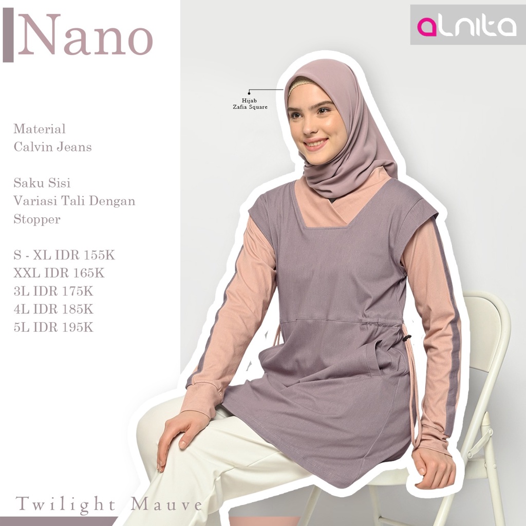 Alnita atasan Nano Bahan Calvin Jeans halus, nyaman dipakai dan ringan