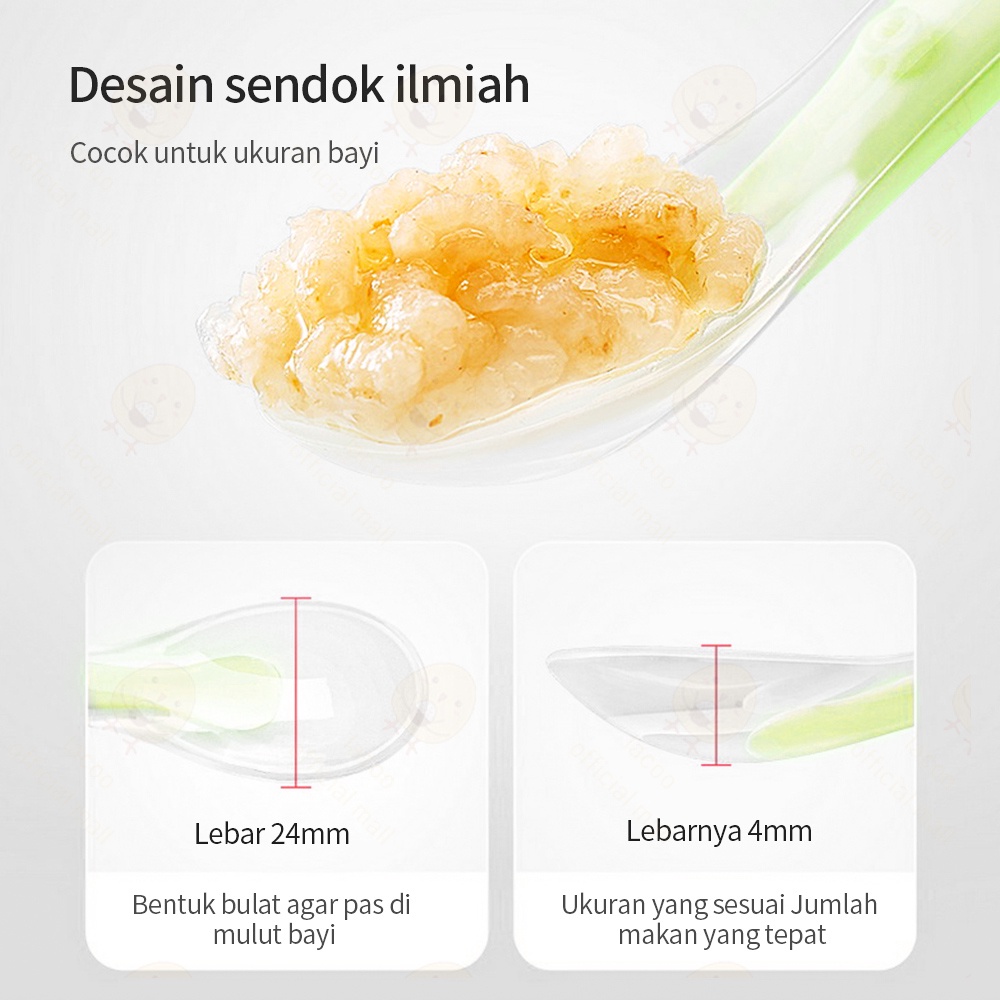 Lacoo Sendok peralatan makan bayi anak silicone Baby Spoon BPA FREE