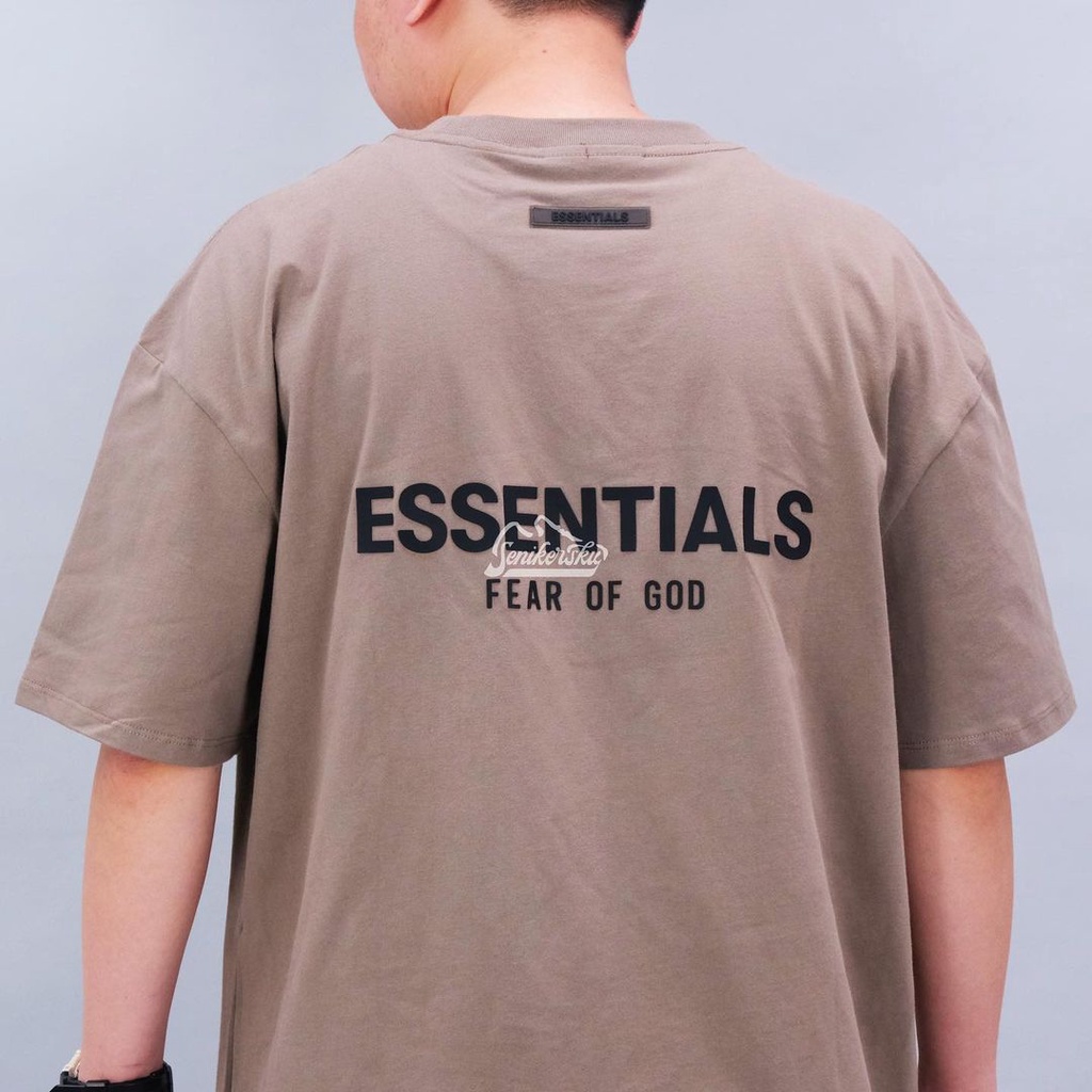 Essentials FOG Silicon Applique Backprint Taupe Tee SS21