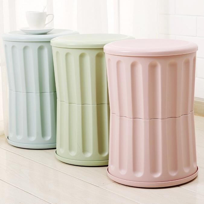 KURSI BANGKU PLASTIK BOX PENYIMPANAN SERBAGUNA STORAGE MULTIFUNGSI - Random