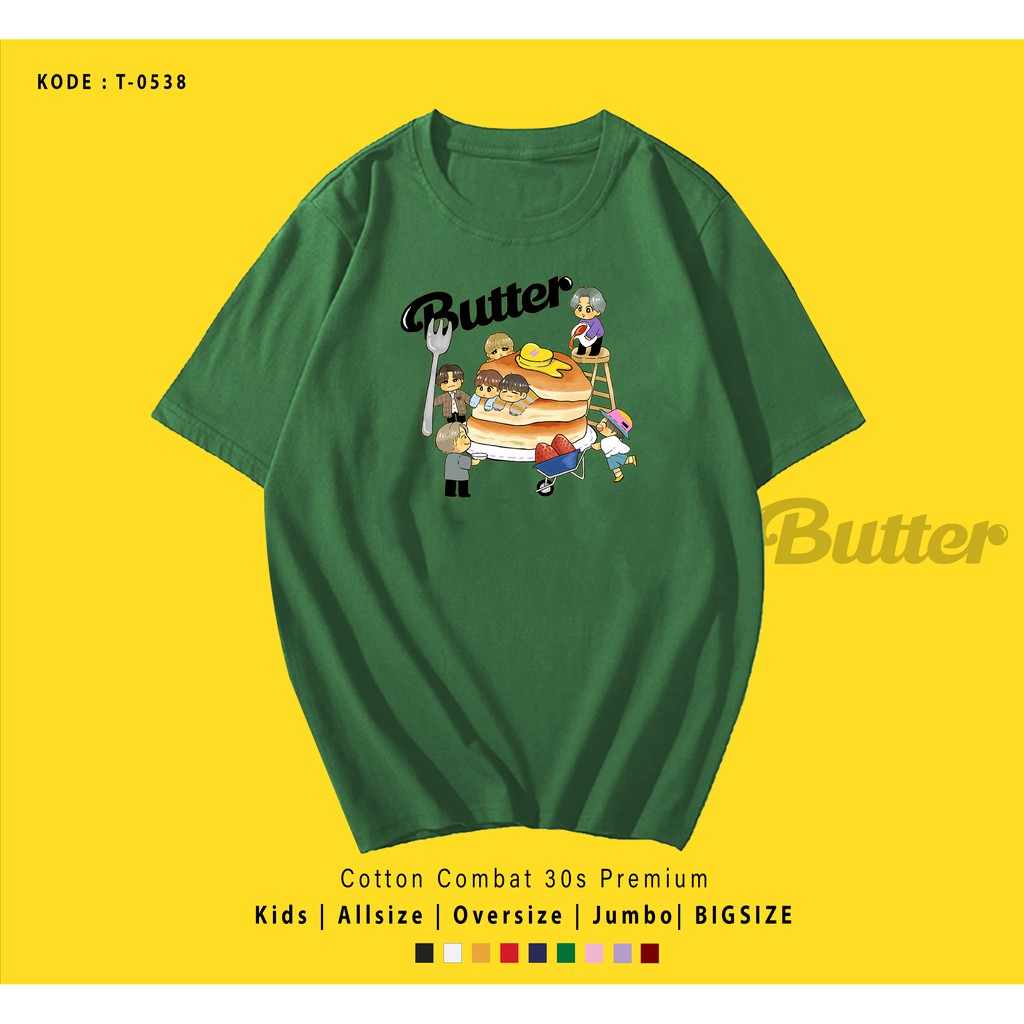T0538  T-SHIRT / KAOS UNISEX / TUMBLR TEE / REAL PICTURE KPOP BTS BUTTER PANCAKE / IMPORT / ARMY