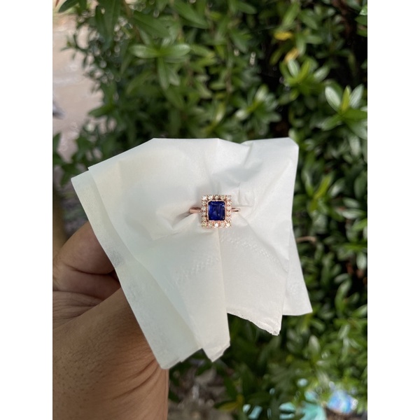 Cincin Emas Berlian Blue Sapphire