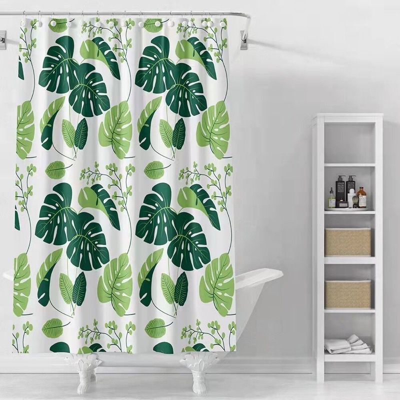 dc88 Tirai kamar mandi anti air dengan pengait /Tirai Mandi Bahan tebal/ Shower Curtain