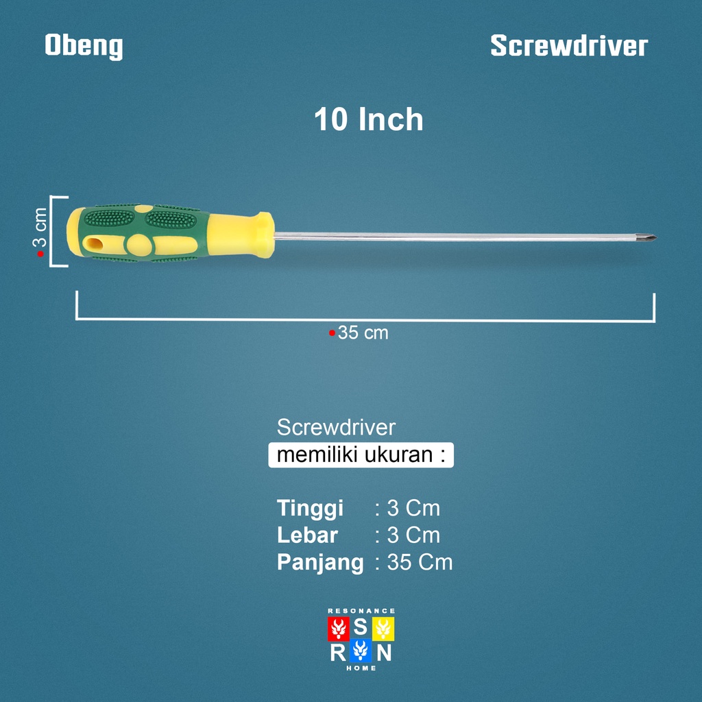 Obeng Karet Radio Panjang 10 Inch / Obeng Magnet Multifungsi