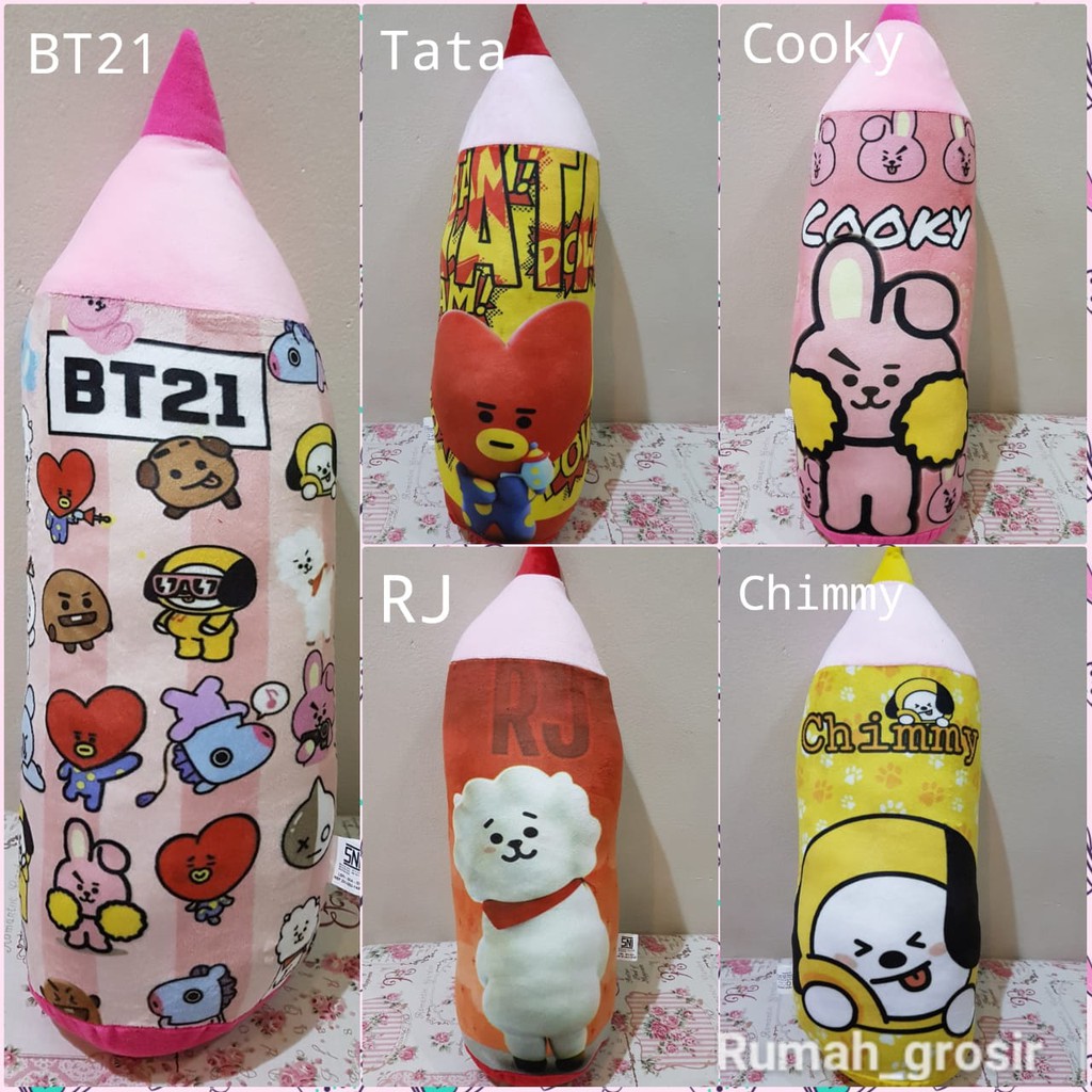 Guling Boneka Bentuk Pensil BT21 BTS Unofficial