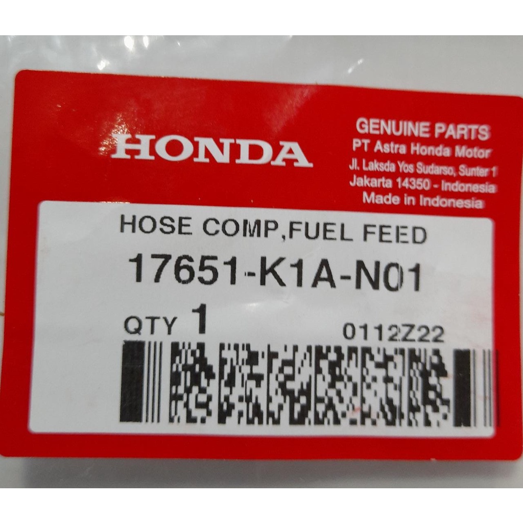 Selang Bensin Injector Honda Beat Esp 2020 17651 K1A N01