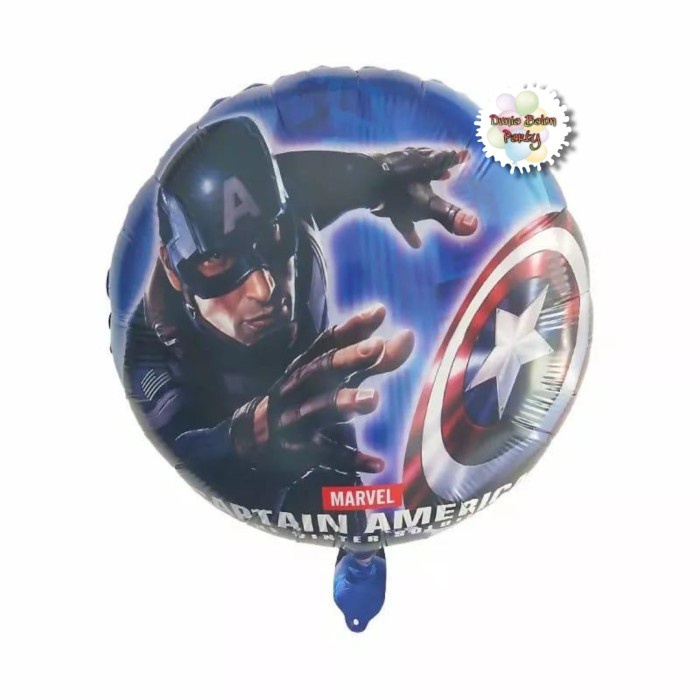 Balon Foil Bulat Captain America / Avengers / Superhero Bulat