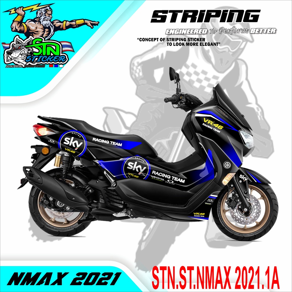(cod) stiker motor - striping NMAX 2021 - motor yamaha - motor - NMAX 2021 - sticker variasi - Racin