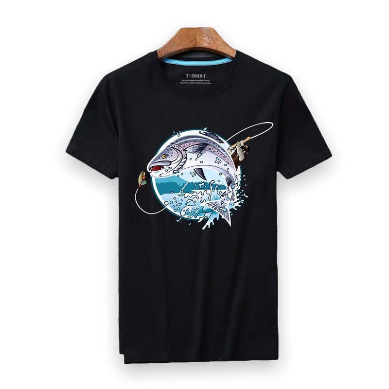 Lilipop Kaos Tshirt  Pria Mancing Mania Fishing Baju Distro Basic Lengan Pendek Cowok Kasual