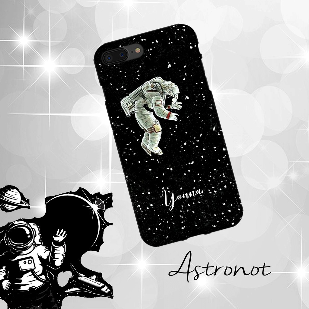 Custom Astronot jelly hard case Iphone Samsung Lenovo Oppo Xiaomi etc