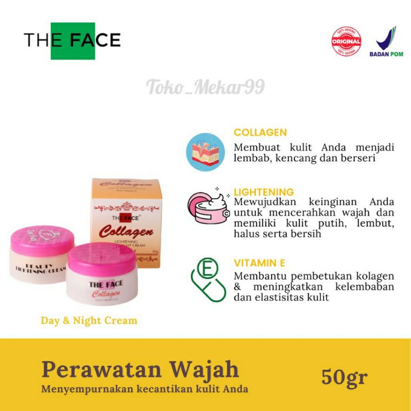 THE FACE CREAM COLLAGEN 50G BPOM RESMI