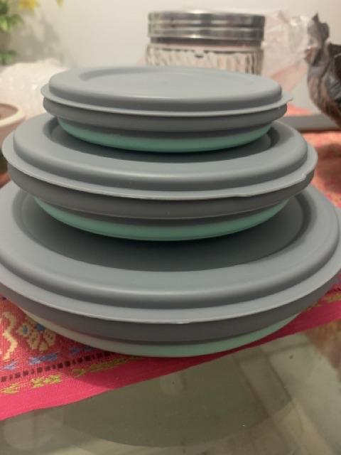 Mic 3 Pcs Silicone Lipat Mangkuk Dengan Anti-melepuh Travel Portabel Silicone Bowl