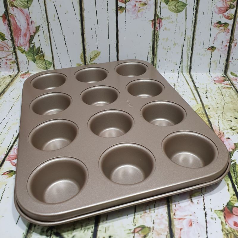 suncity 12s mini muffin cup cake baking pan / loyang kue