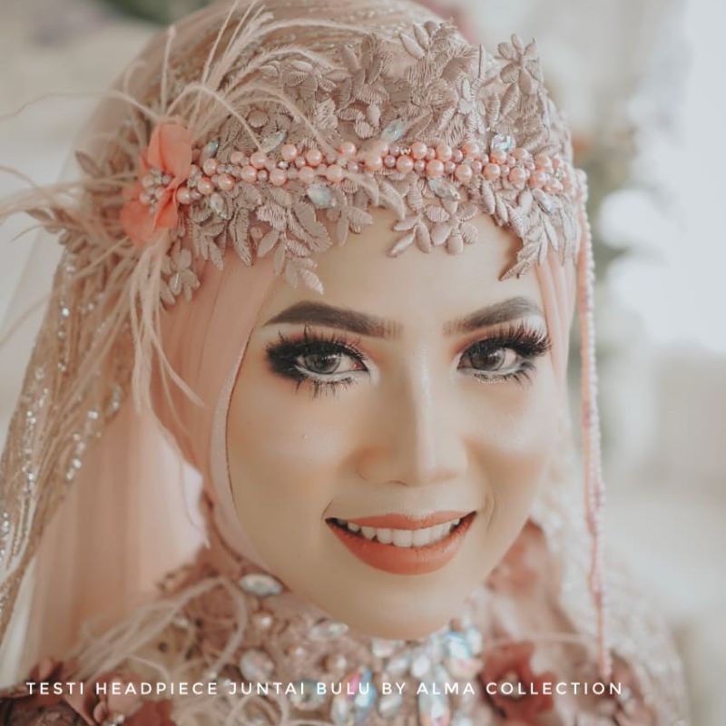 headpiece juntai bulu murah