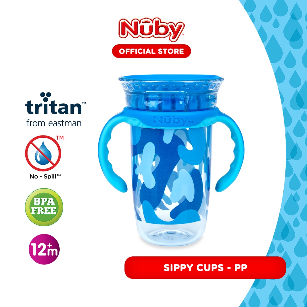 Nuby Tritan Smart Cup 300ml - Botol Minum Anak 12m+ (Tersedia varian warna)