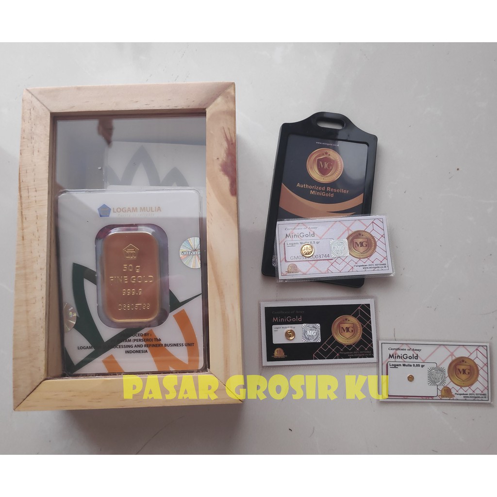 Emas ANTAM 1 gram Certieye 1gr 2020 Kotak Penyimpanan LM Antam kotak Kayu Akrilic tutup geser