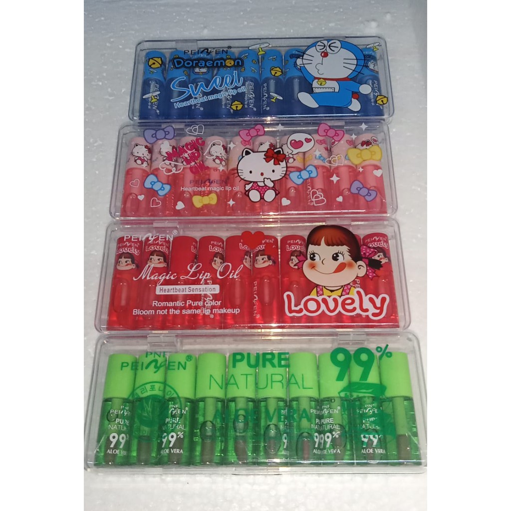 [Per Batang] Lipgloss Peiyen MINI BENING Aloe Vera / Hello Kitty / Doraemon / Peko