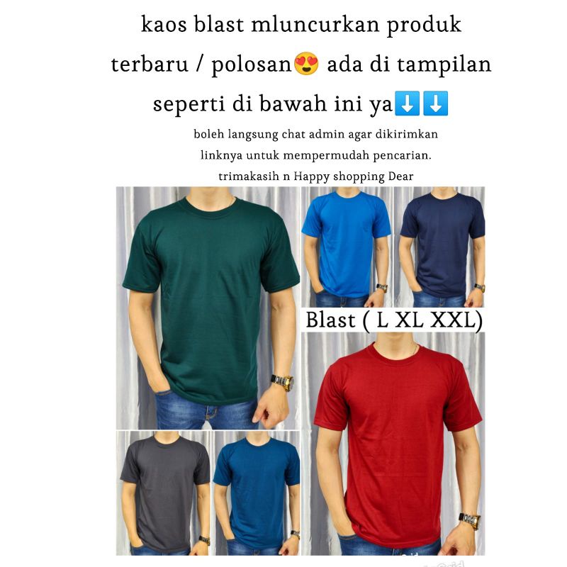 Kaos oblong murah tulisan basic BLAST uk M L XL XXL