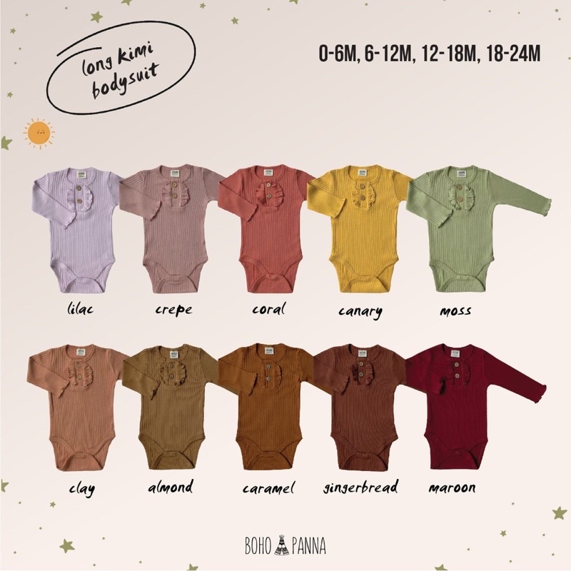 Bohobaby Bohopanna Long Kimi Bodysuit Jumper Panjang Anak Perempuan