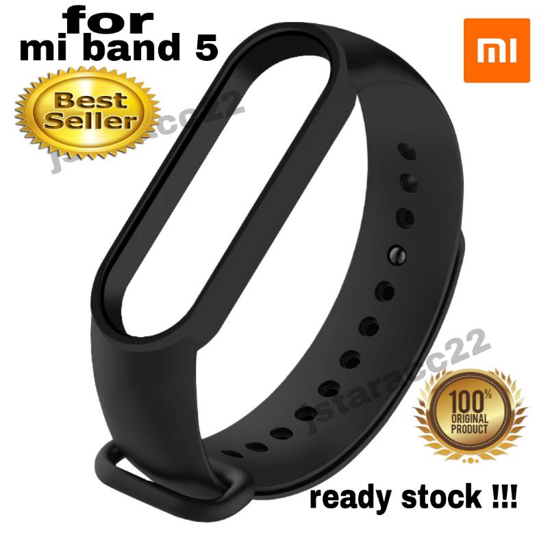 STRAP TALI MI BAND 5 ORIGINAL 100 % MIBAND 5 6 SILICONE BAND5 BAND6 KARET GELANG MIJOBS SILIKON MIBAND5