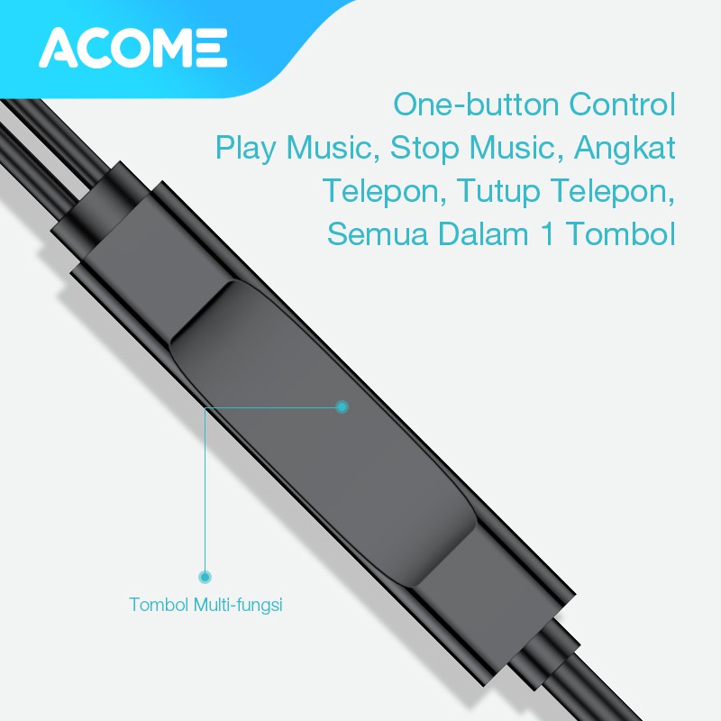 HEADSET EARPHONE ACOME AW01 STEREO SOUND DENGAN MICROPHONE BERGARANSI