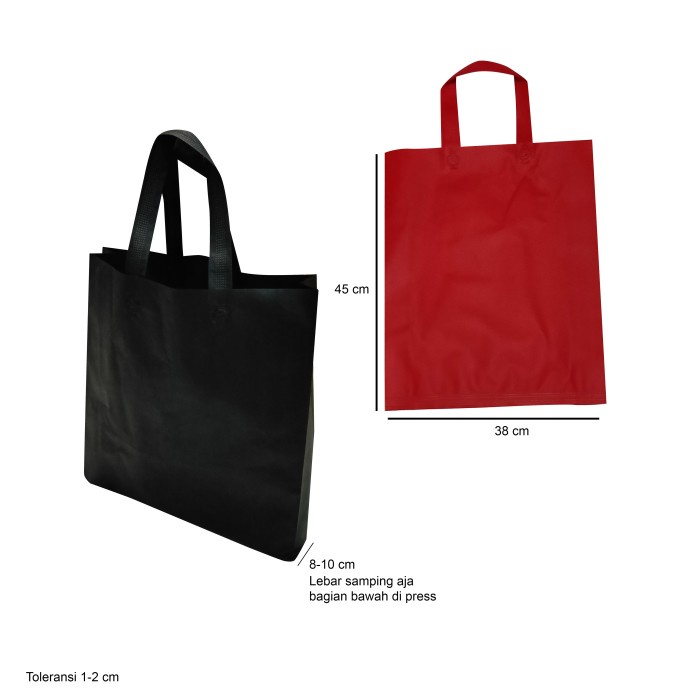 

NEW Tas spunbond besar handle pegangan tali 38 x 45 x 10 belanja sembako - Hitam