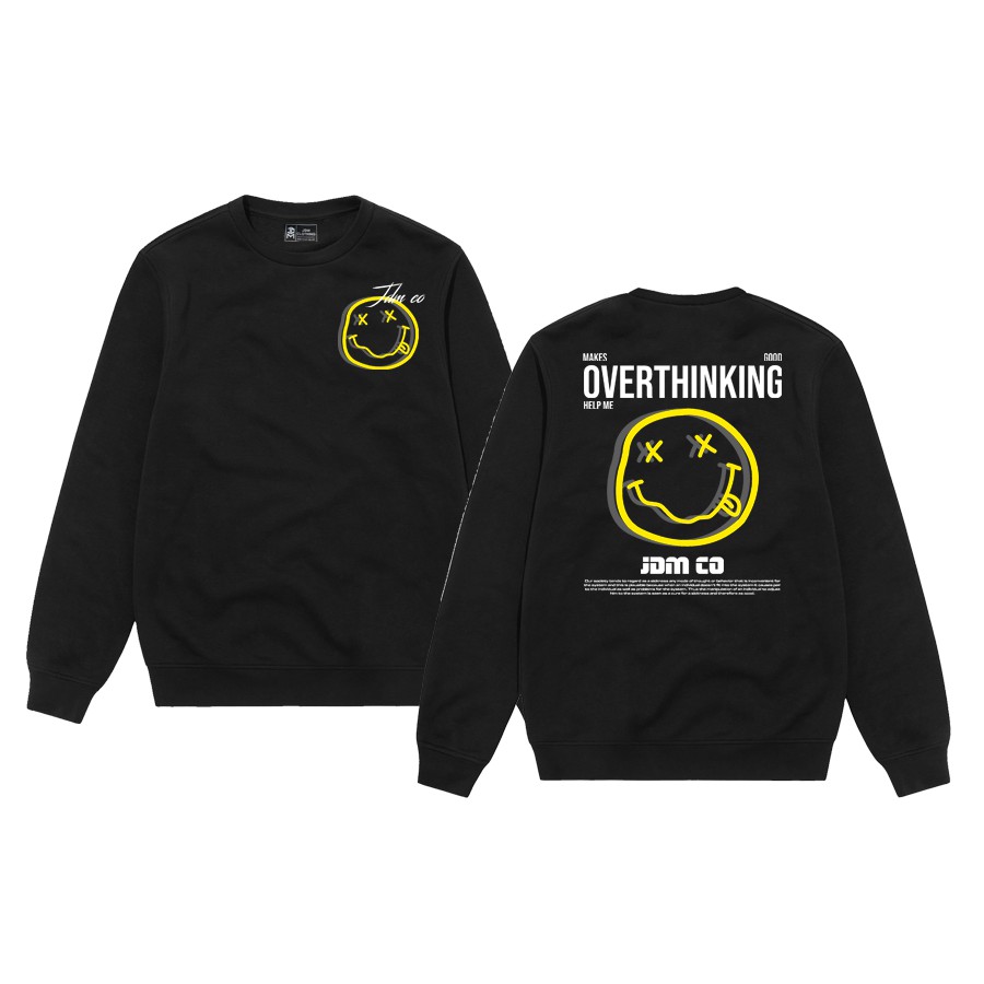 Crewneck Black Motif Simpel Pria dan Wanita Premium Quality-4