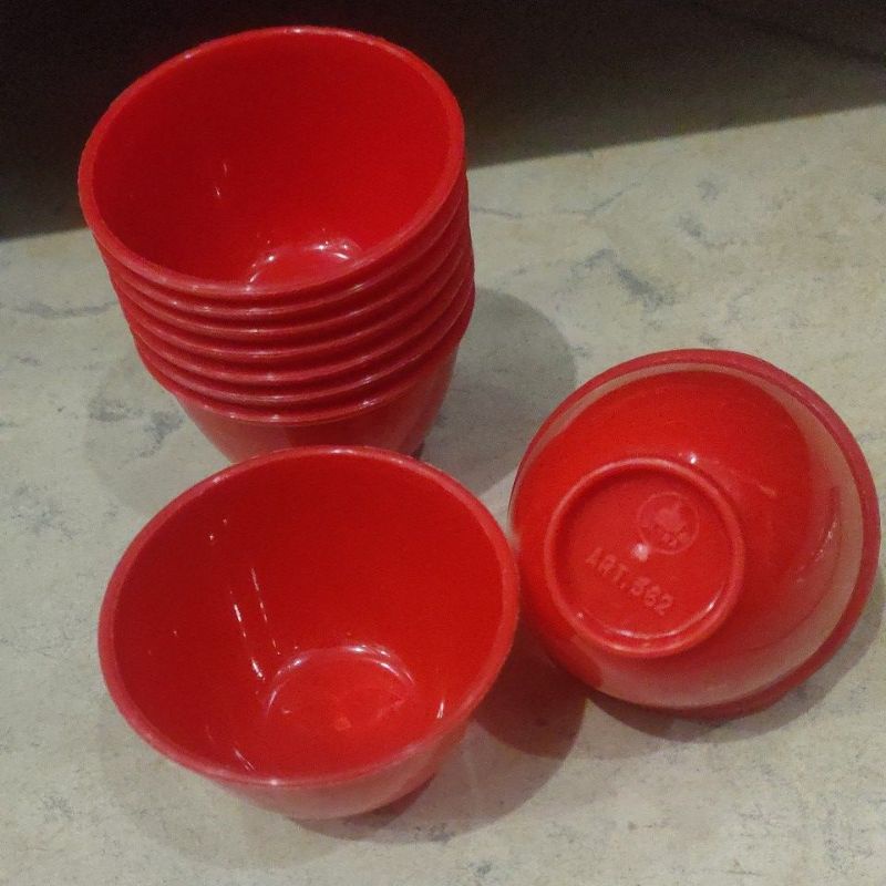 Mangkok plastik merah ULTRA 362 mangkuk sloki kecil 7.7cm mangkok bumbu kerang rebus
