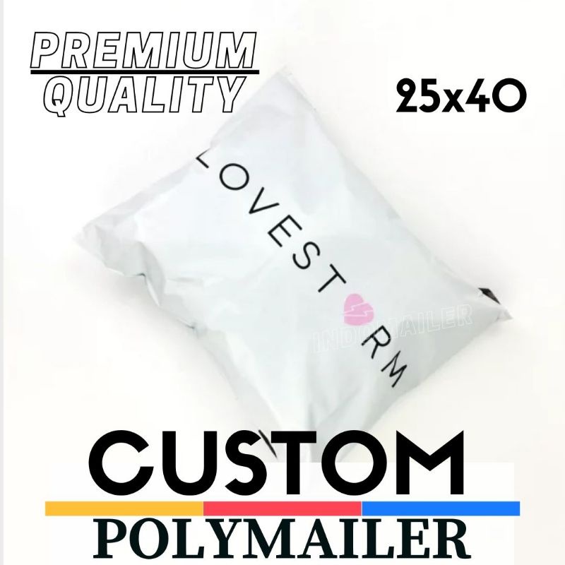 (25x40) CM POLYMAILER PACKING ONLINE + CUSTOM SABLON (Harga per pcs)