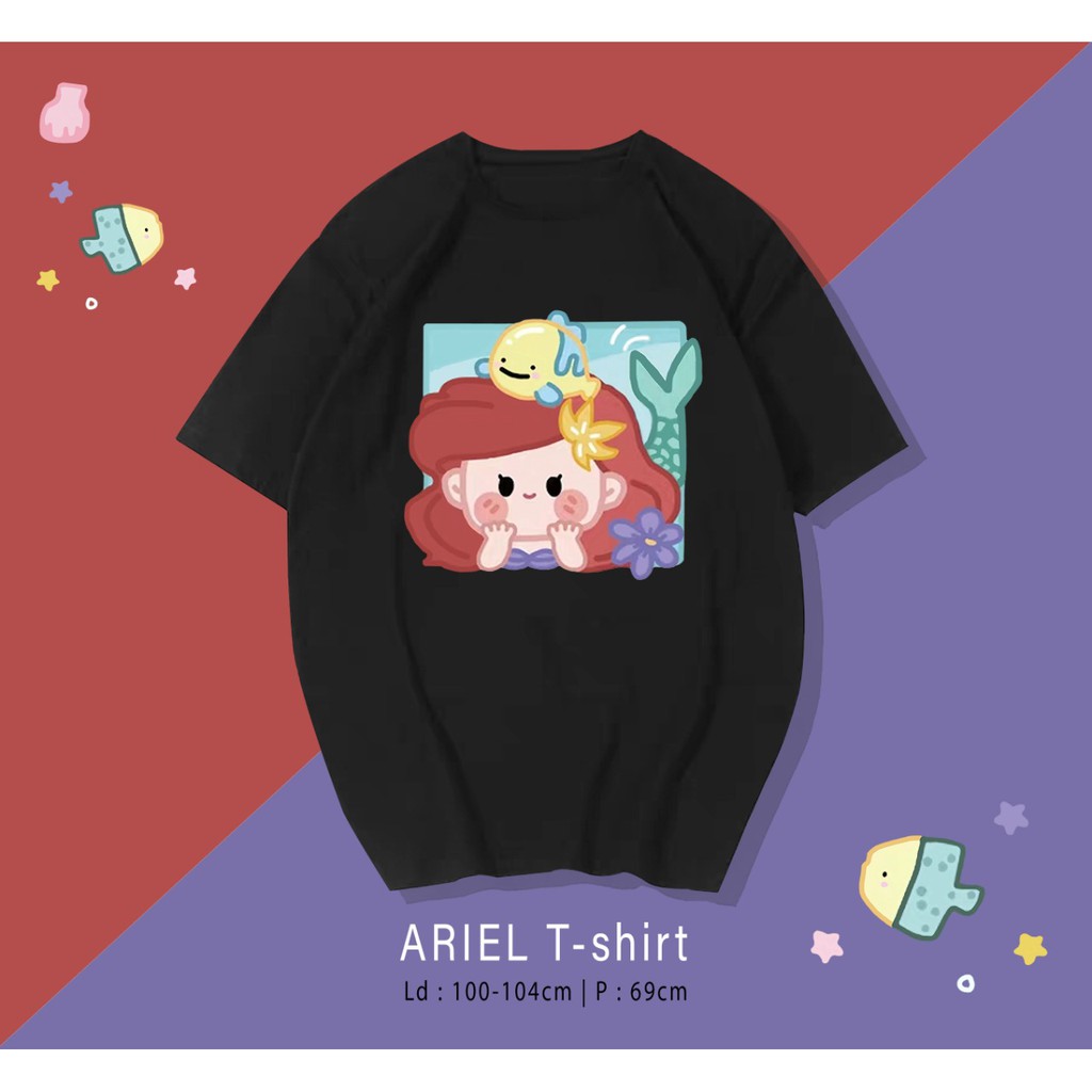 LITTLE MERMAID PUTRI DUYUNG LUCU CARTOON DESIGN KAOS / TERMURAH