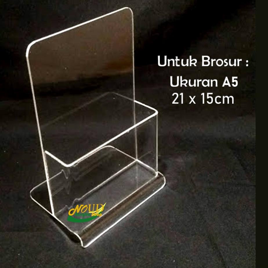 

[KODE PRODUK 9FH5697] PILIHAN / Tempat brosur Akrilik - Acrylic standing leaflet - Ukuran A5 - Warna Clear - Berkualitas