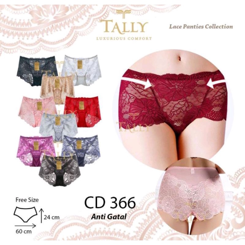 CD WANITA TALLY 366 (FIT TO XL)BRUKAT RENDA#BAHAN ELASTIS