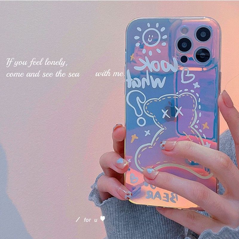 HOLO BEAR CASE IPHONE 12 12Pro 12ProMax 11 11Pro 11ProMax 7 8 7Plus 8Plus X XS XSMax XR SE