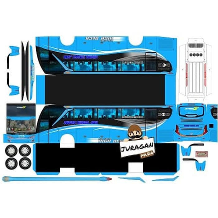 DIY Miniatur Bus Bagherra Papercraft Lembaran