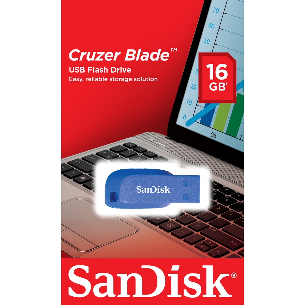 SanDisk USB Cruzer Blade CZ50 16GB Blue [SDCZ50C-016G-B35BE]