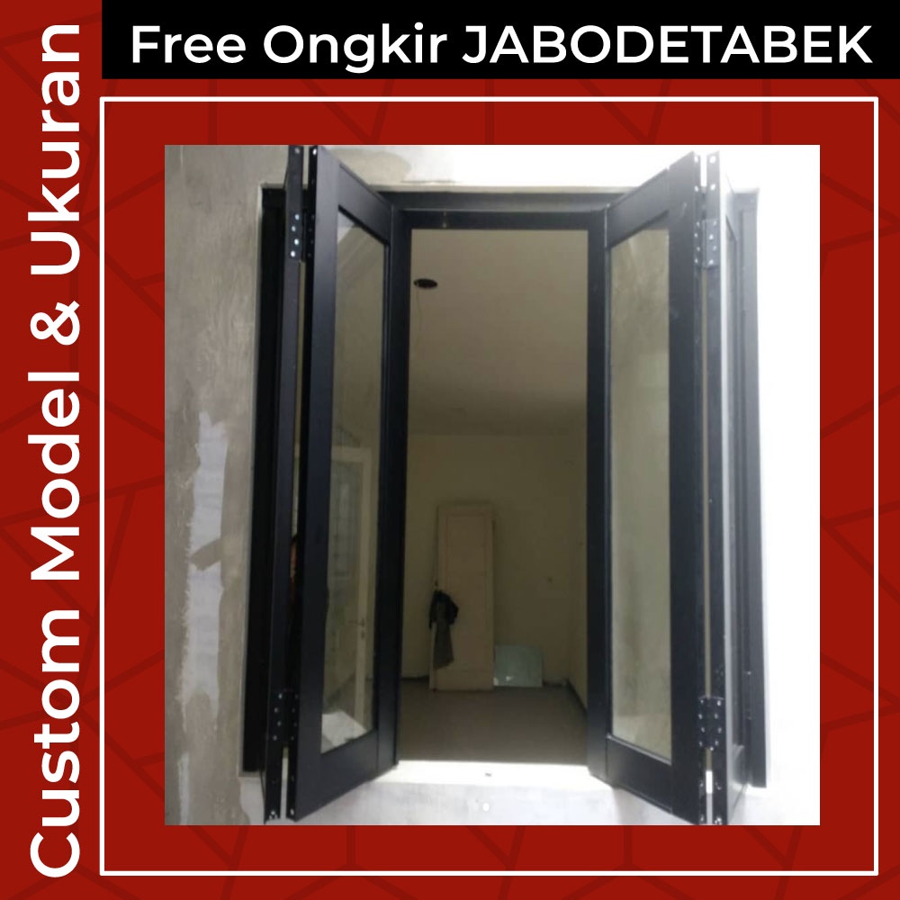 JENDELA LIPAT ALUMINIUM 3 DAUN TERIMA CUSTOM UKURAN & MODEL, NUSANTARA ALUMINIUM