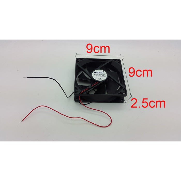 Fan DC 12 Volt 9 cm x 9 cm x 2.5 cm Kipas 12V